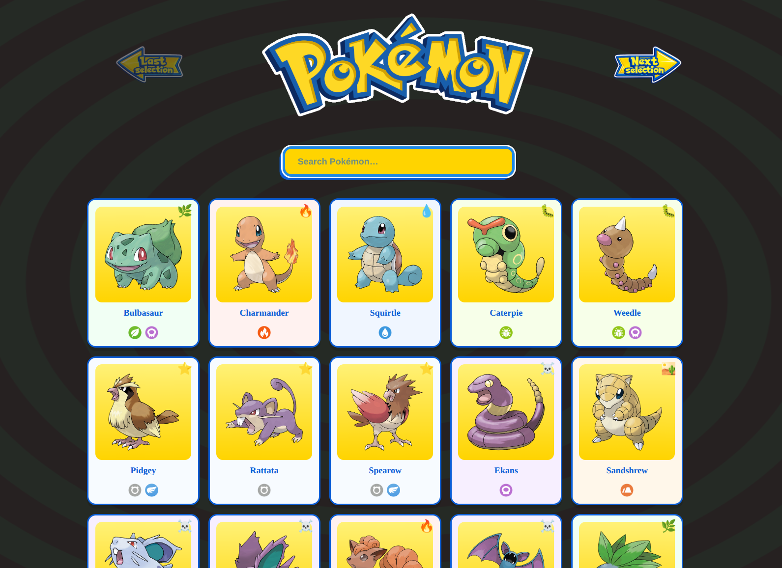 Screenshot des Fotogram Projekts